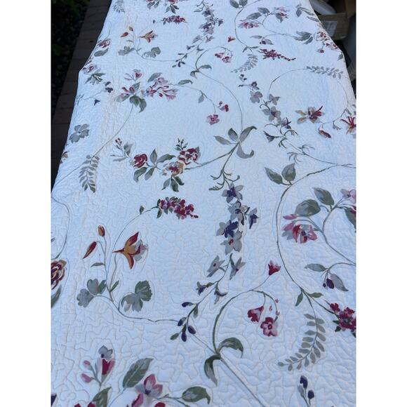 Vintage Liz Claiborne Quilt 67 x 94” Floral Cotton Bedspread Twin XL - Picture 1 of 13